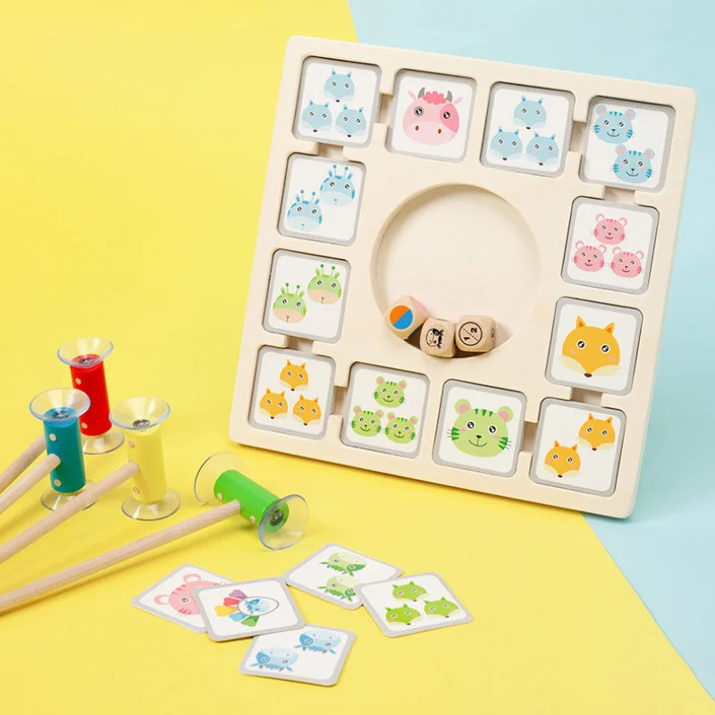 Children Montessori Wooden Educational Toys Animal Fun Board games parent-child Interactive Game Kids Gifts