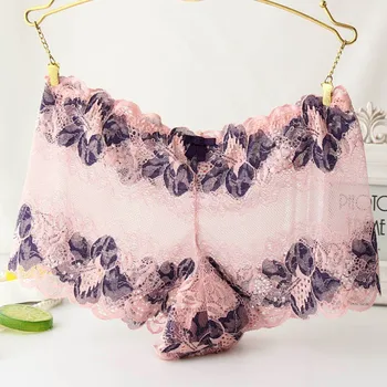 

Mid-waist soft solid color underwear for daily wear Breathable lightweight comfortable briefs Fashion sexy lace ladies panties