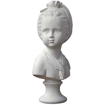 

Nordic Cute Beauty Girl Head Portraits Small Plaster Statue Abstract Figure Arts Sculpture Resin Art&Craft Home Decoration R2878