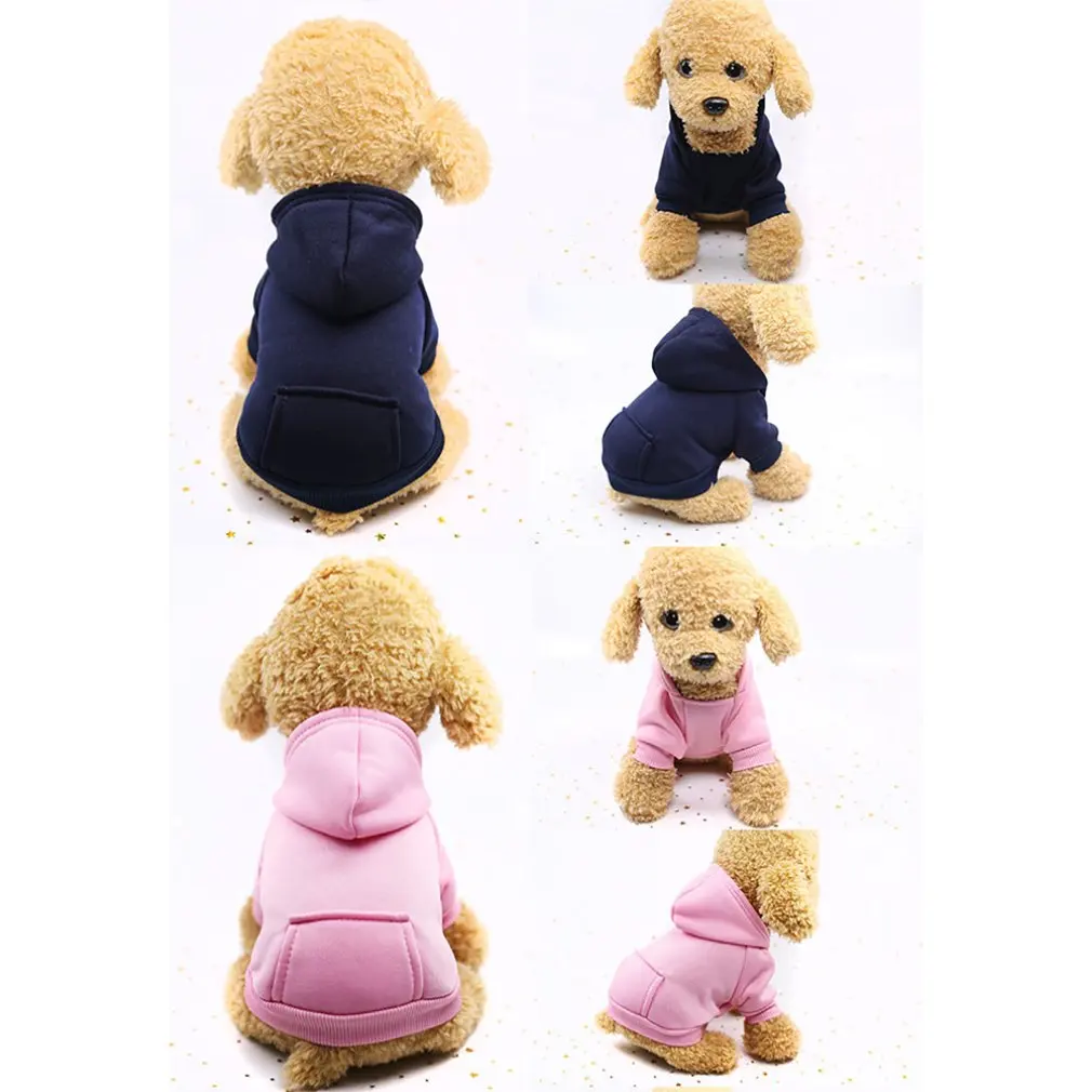 Одежда для собак Teddy Than Bear Vip Cat Pet Карманный Однотонный свитер осенняя и зимняя двухногая одежда