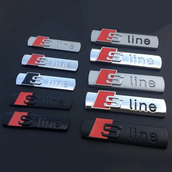 

S Line Logo Sticker Metal Alloy Car Badge SLine Emblem Racing For Audi A3 A4 A5 A6 S7 A8 S3 S4 S5 S6 S7 S8 Q3 Q5 Q7