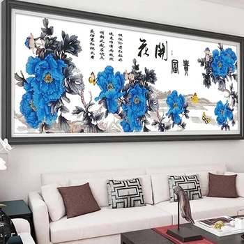 

Cross Stitch Kits Embroidery Needlework Sets Blooming Flowers Painting Home Decoracion Para Iglesia Printed Cross Stitch Flowers