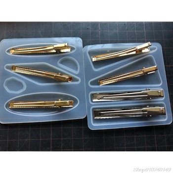 

Crystal Epoxy Resin Mold Hair Clip Barrette Casting Silicone Mould Handmade DIY Crafts Jewelry Making Tool N05 20 Dropshipping