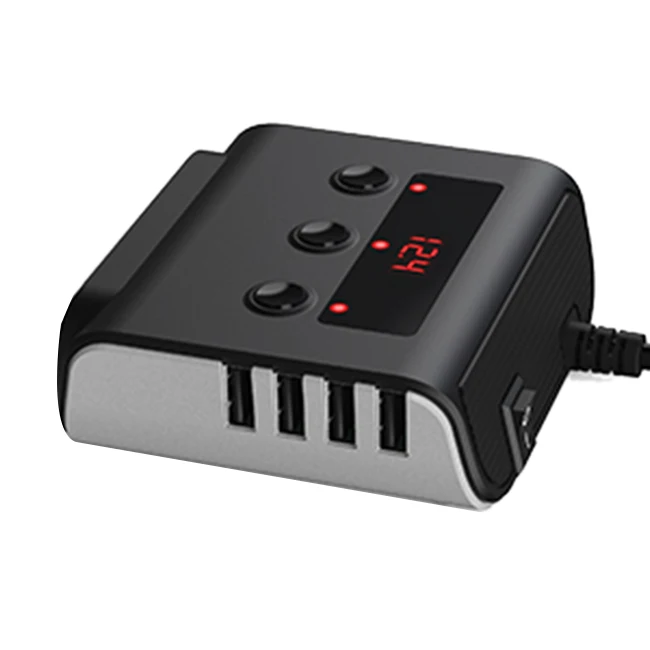 12 V/24 V адаптер для автомобильного прикуривателя 100W фары для автомобилей Зарядное устройство с 4 Порты usb и 3 гнезда прикуривателя Мощность разветвитель, ВКЛ/ВЫКЛ S
