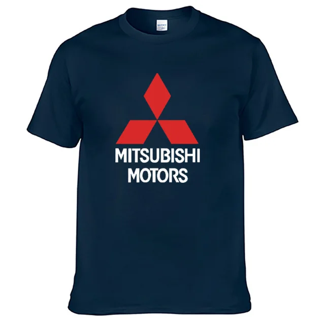 Мужская футболка с коротким рукавом и логотипом автомобиля Mitsubishi, летняя повседневная мужская однотонная хлопковая футболка, модная одежда в стиле хип-хоп Harajuku - Цвет: as picture