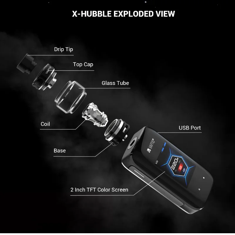 Электронная сигарета Vaptio X HUBBLE GRAMPUS набор для электронной сигареты 220 Вт бокс мод 5