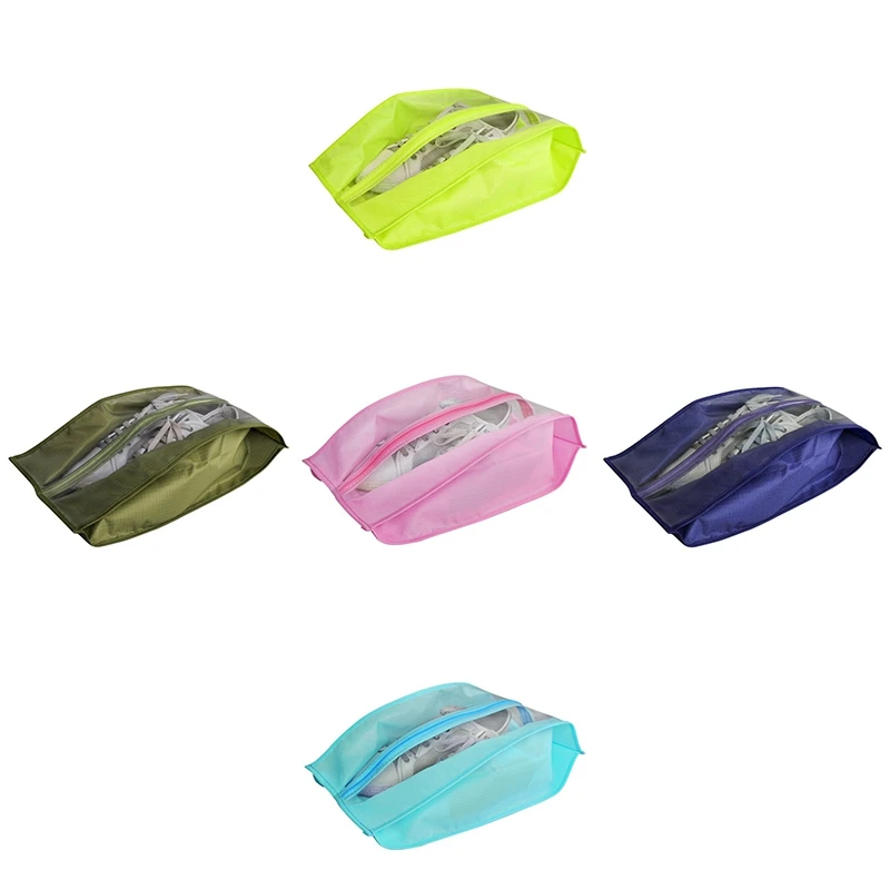 5Pcs Portable Travel Supplies Organizer Shoes Storage Bag Pvc Waterproof Dustproof Hanging Save Space Closet Rack