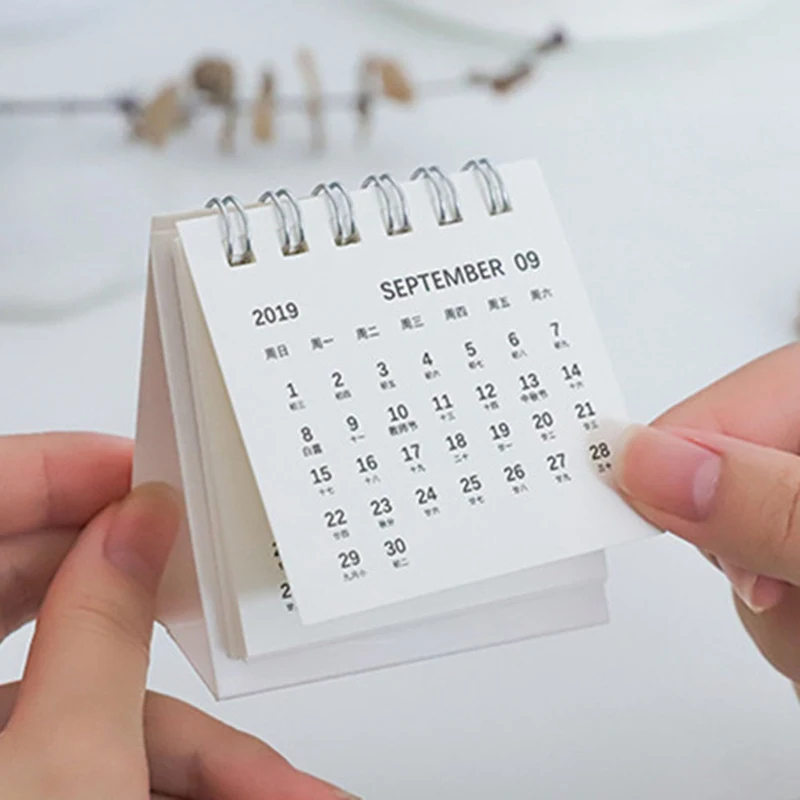 Год мини настольный календарь креативный простой стол блокнот на кольце крафт-бумага календарь ежедневный график годовой Органайзер дня