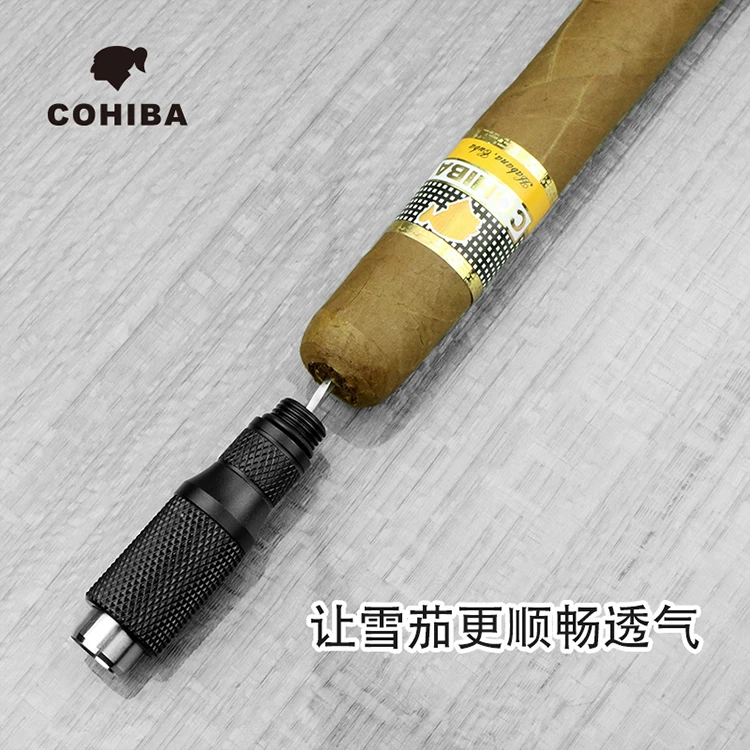 COHIBA сигары удар приспособления для резки портативный карманный металлический клинок пуля отверстие с сверло для сигары аксессуары для сигар инструмент CLH-3995