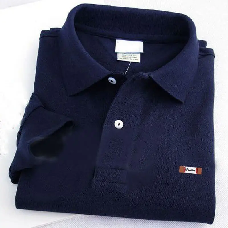Хлопок, XS-4XL, высокое качество, мужские весенние и осенние рубашки поло с длинным рукавом, повседневные мужские рубашки поло с отворотом, модные мужские топы s - Color: Navy blue