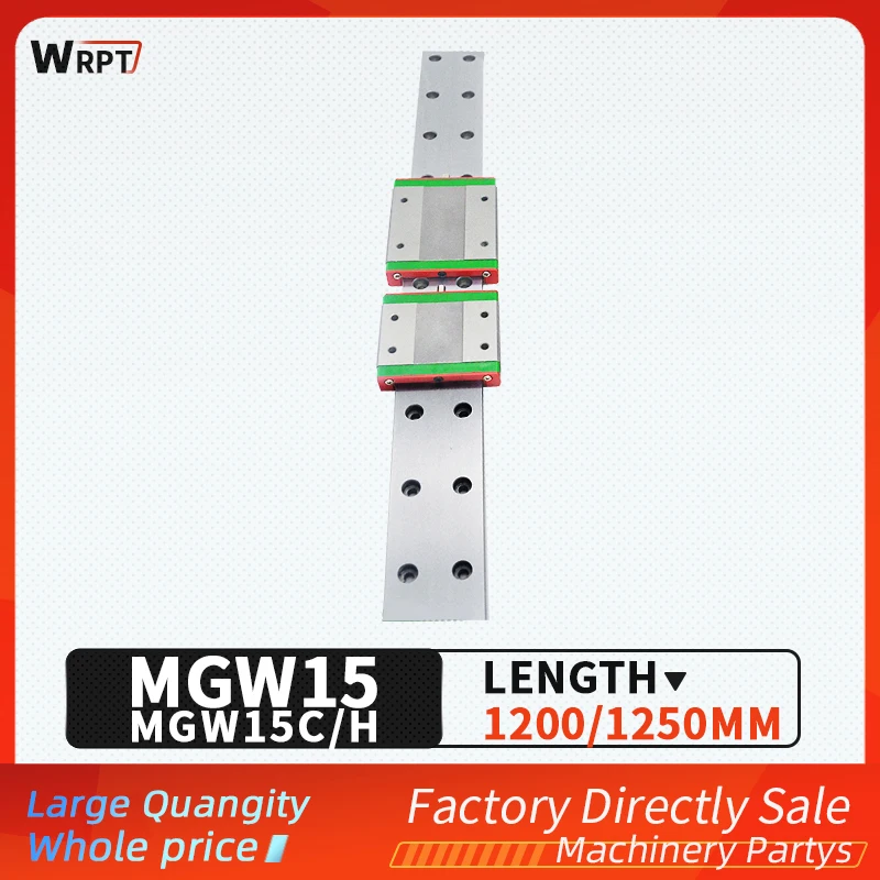 Линейная направляющая серии MGW MGW15 L 1200 1250 мм + блок MGW15C / MGW15H для станка с ЧПУ |