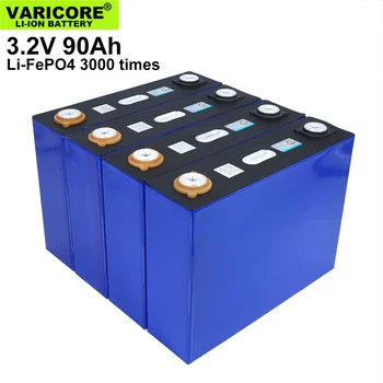 

2020 NEW 4PCS 3.2V 90Ah lifepo4 battery CELL not 100ah 12V90Ah for EV RV battery pack diy solar EU US TAX FREE UPS or FedEx