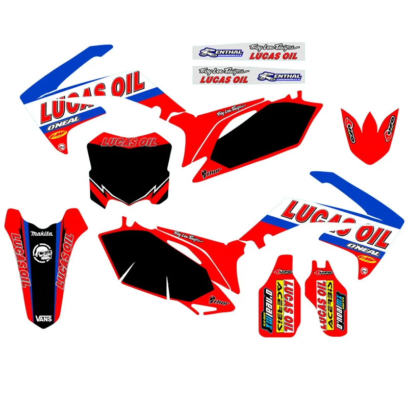 CRF450R 2009-2012 полный командный обтекатель графические наклейки Наклейка на заказ для Honda CRF250R 2010-2013 персонифицированный деко Комплект