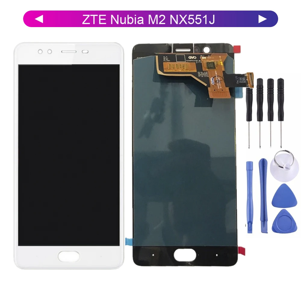 ЖК-дисплей NX551J с рамкой 5,5 ''ЖК-дисплей для zte Nubia M2 NX551J ЖК-дисплей дигитайзер экран Сенсорная панель стеклянная сенсорная сборка+ Инструменты