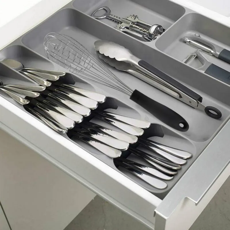 

Kitchen Drawer Tableware Storage Boxes Cutlery Separation Finishing Knife Fork Spoon Kitchenware Tools Storage Tray Organization
