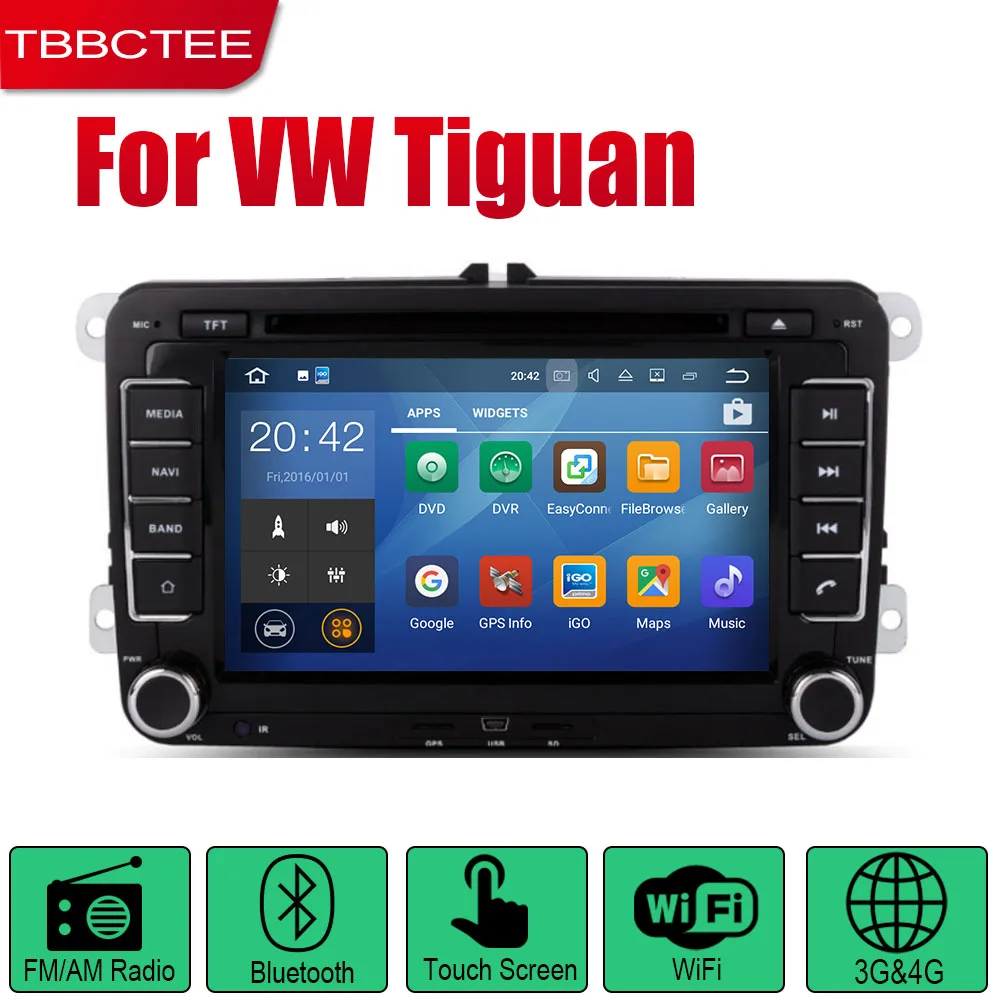Standard machine TBBCTEE Android 2 Din автомобильное радио, dvd для Volkswagen VW Tiguan 2007~ Автомобильный мультимедийный плеер gps навигационная система Радио стерео - Цвет: Standard machine