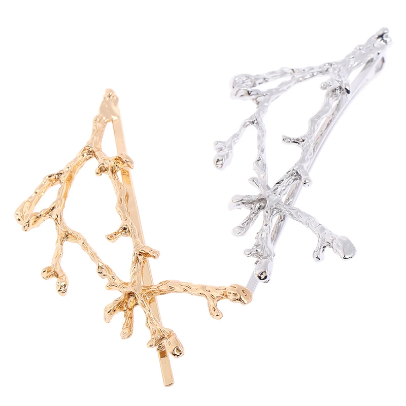 Fashion Girls Hair Clips Women Metal Branch Leaves Hairpins Pin Hair Clip Head Dress Hair Accessories Hair Pin 2 Color