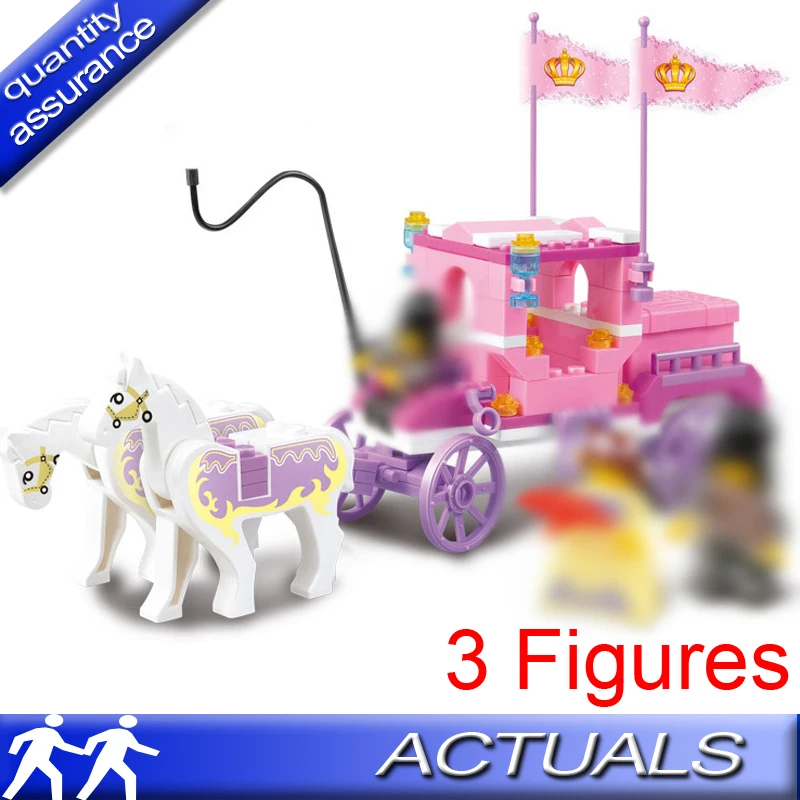 

Sluban 0250 Friends Building Blocks Princess Carriage Royal Wagon Model Bricks Girls Creative Education Toy Compatible