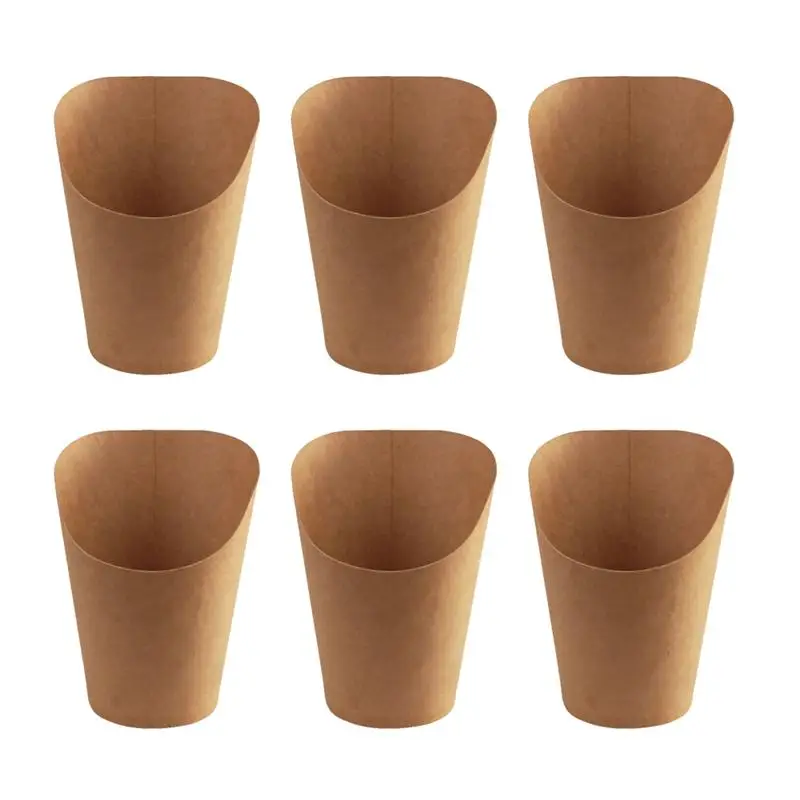 

100pcs Kraft Paper Cup Holder Dipping Cups Disposable Take-out for Ice Cream Fries