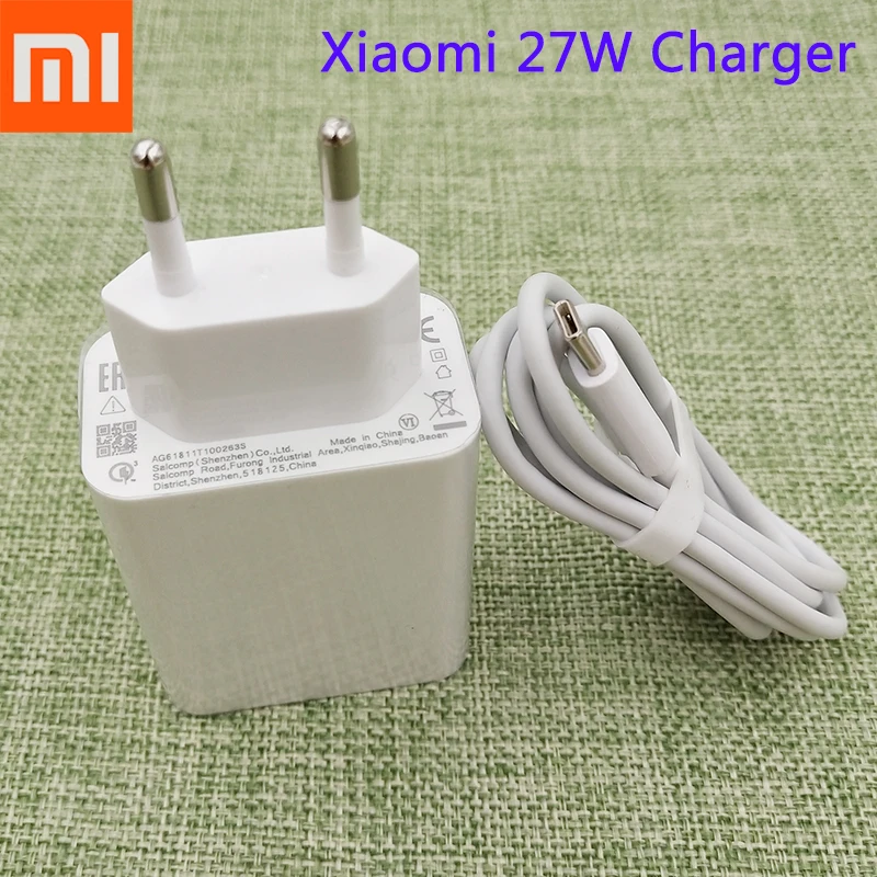 

XIAOMI Mi 9 27W EU Fast Charger QC3.0 Quick Charge 3A Type C Cable For Xiaomi Mi 8 9 se A3 Lite A2 CC9e CC9 9T Redmi K20 K30 Pro