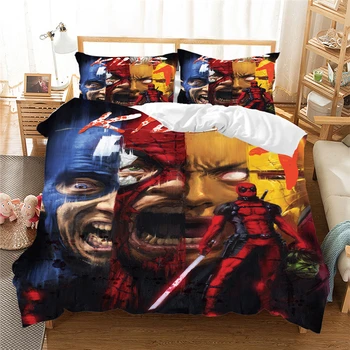 

Disney Deadpool 3D bedding set Polyester Duvet Cover set comforter bedding sets (NO sheet) bedding set Queen King size