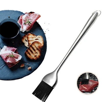 

Silicone BBQ Brush Kitchen Oil Brush Long Handle Barbecue Grill Cook Basting Brush Pastry Baking Brush Outdoor BBQ Accessories
