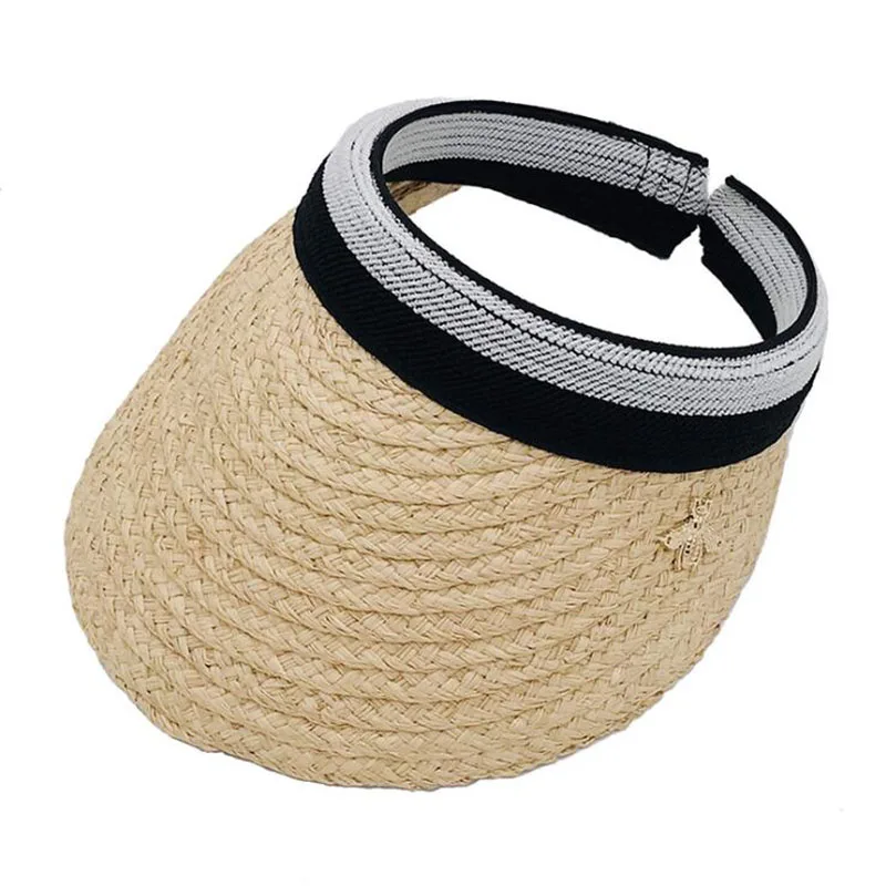 

Summer handmade raffia travel monochrome headless popular beautiful nice cool fashion high quality paper straw sun women's hats