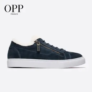 

OPP 2020 Men Boots Anti-Skidding Leather Shoes OPP Popular Comfy Spring Autumn Men Shoes Short Plush Snow Boots Durable Outsole