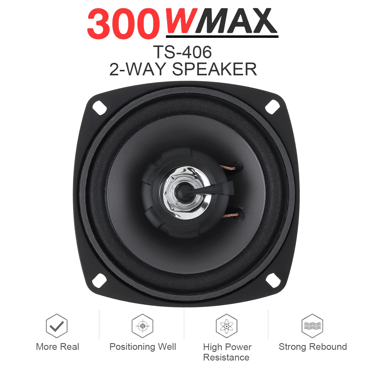 Цельнокроеное платье 4 дюйма 300 Вт 2 Way автомобиля HiFi коаксиальный Динамик