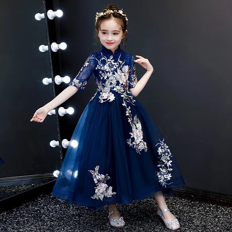 

Girls Dress 2019 Summer Autumn New Style Chinese-style Half-sleeve Shirt CHILDREN'S Dress Princess Dress Flower Boys/Flower Girl