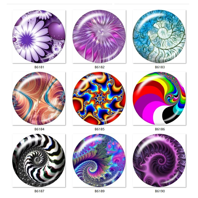 

Color fractal Round photo glass cabochon demo flat back Making findings 12mm/18mm/20mm/25mm/40mm TL6011