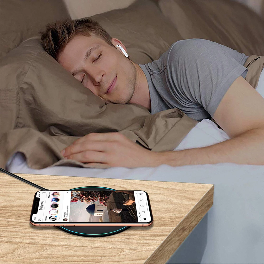 10 Вт Быстрое беспроводное зарядное устройство для samsung Galaxy S9/S9+ S8 S7 Note 9 S7 Edge USB Беспроводная зарядная площадка для iPhone XS Max XR X 8 Plus