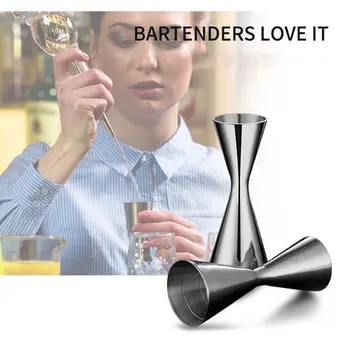 

30/45ml 30/60ml Stainless Steel Cocktail Wine Shaker Measure Cup Double Shot D08F