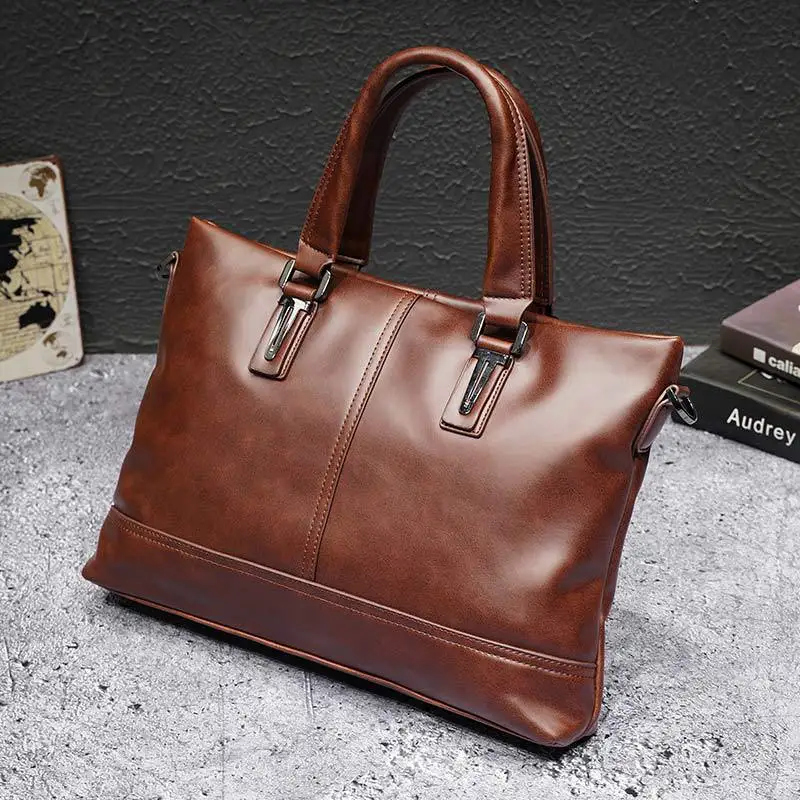2021 Designer Men Briefcases Vintage Handbag Crazy horse Leather