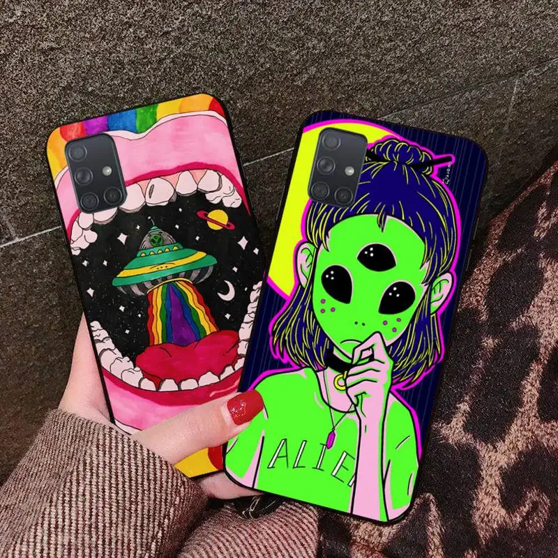 

YJZFDYRM Cute Cartoon alien space Phone Case Hull For Samsung Galaxy A01 A11 A31 A81 A10 A20 A30 A40 A50 A70 A80 A71 A91 A51