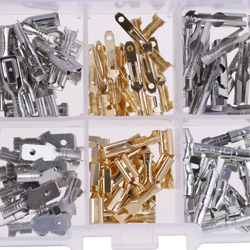 

150pcs/Set Male And Female Car Spade Connectors Splice Crimp Wire Terminals Assortment Kit With Insulating Sleeves Kit