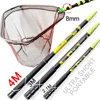 JOSBY 2.1M 3M Collapsible Catch Fishing Net Foldable Carbon Long Handle Telescopic Fish Catching Landing Nets Gear ► Photo 2/6