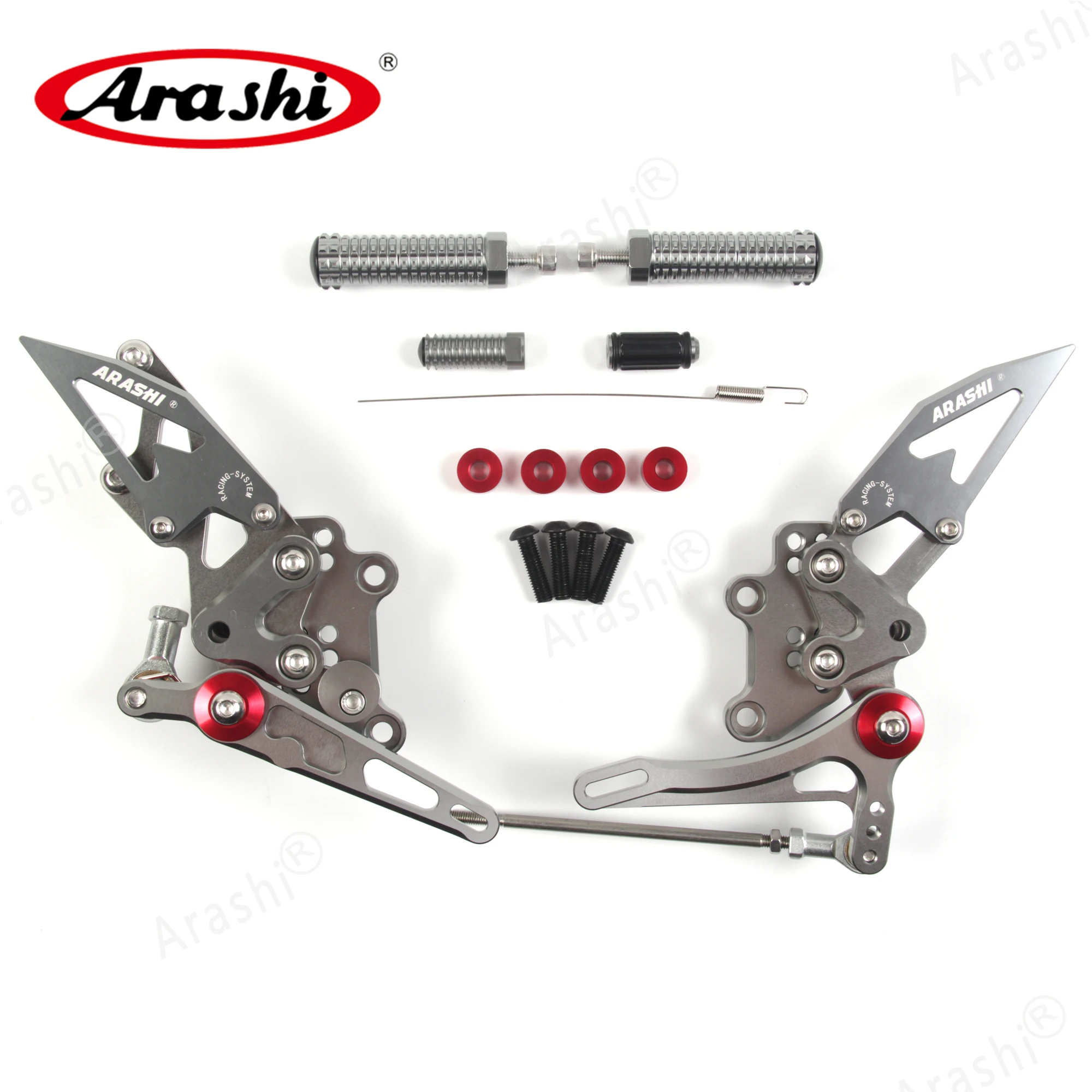 Arashi CNC регулируемая подножка ниндзя 300 2013- Rearset для KAWASAKI NINJA 300 EX300A подножки Задние подножки 16