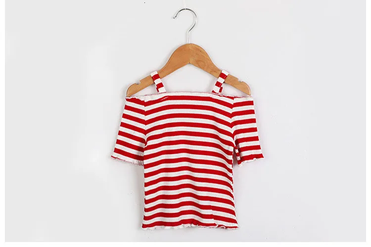 elastic off shoulder summer big girls t-shirt red striped knit children t shirt girl teenage kids tees tops 2018 new  clothing 4 5 6 7 8 9 10 11 12 13 14 15 years teenage little baby girl t-shirt 12 years t shirts for girls (9)