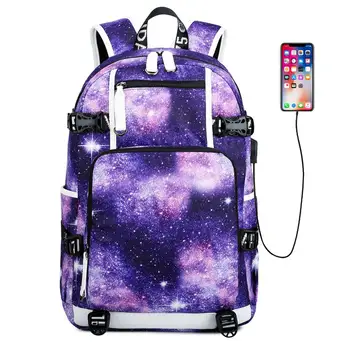 

Fashion new Hot USB Charging Laptop Women's Backpack For Teenage Students Girls School Backpack Printing Female Travel Bagpack