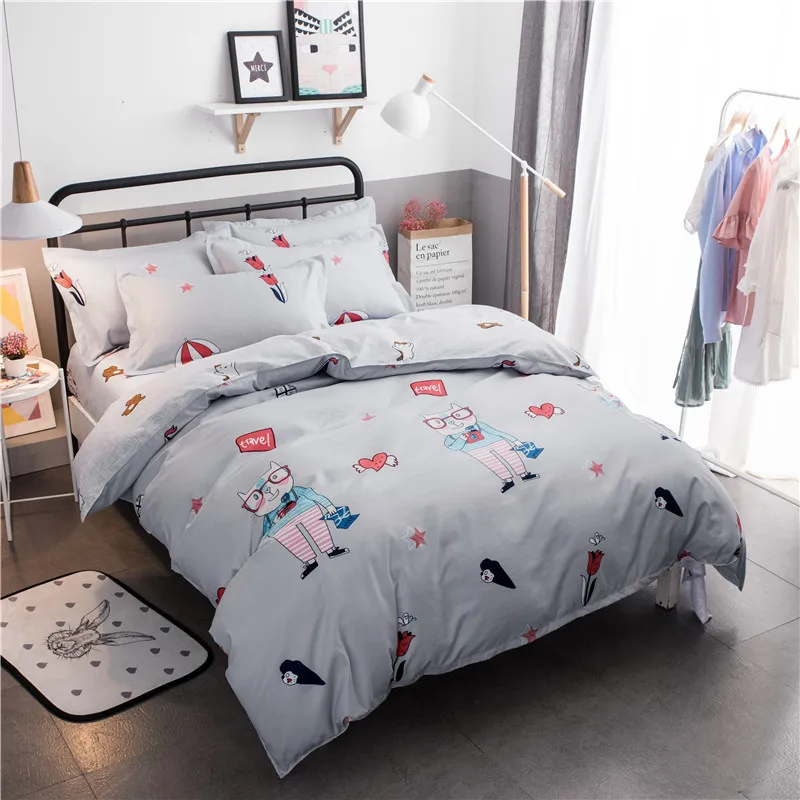 Bedding Set-2 3/4 шт. Moon постельное белье со звездами комплекты дети студент для двуспальная кровать накладки мультфильм наволочки пододеяльник для пухового одеяла простыня - Цвет: Bedding Set-2
