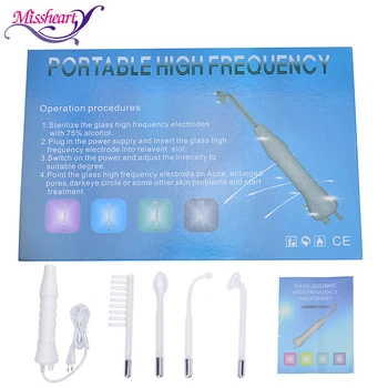 

High Frequency Electrode Glass Tube Electrotherapy Beauty Device Skin Care Facial Acne Spot Wrinkles Remover Spa Salon Home