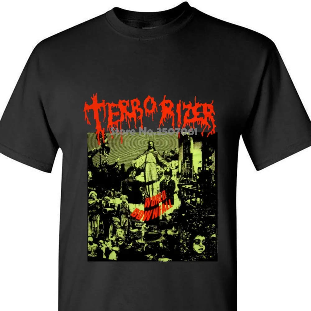 

Terrorizer - World Downfall - Morbid Angel Napalm Death - T Shirt Size Large L * Sleeves Boy Cotton Anime T-shirt coat tops