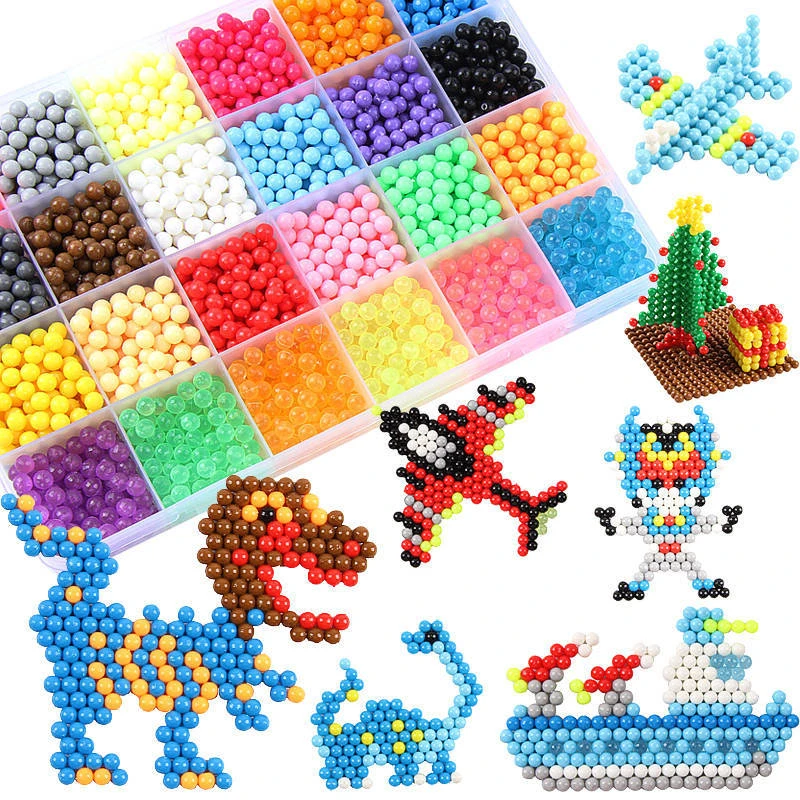 6000pcs DIY Water Mist Magic Beads Toys for Children Animal Molds Hand Making Puzzle Kids Educational Toys Spell Replenish Beans