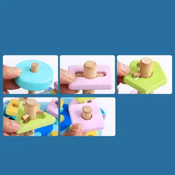 

Cylindrical Elephant Wooden Candy Colored Geometric Shape Toy 2020 Hot Sale