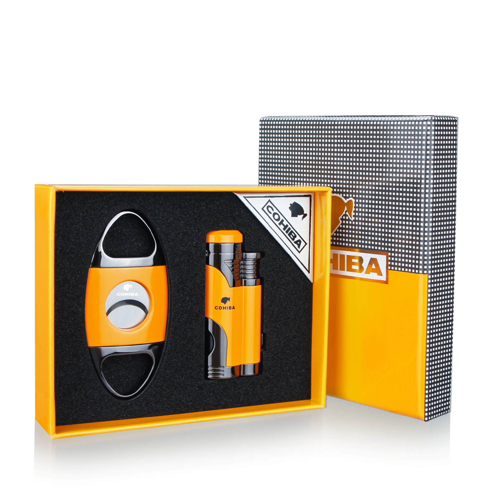 Зажигалка для сигар COHIBA аксессуары с газовым пламенем Бутановая сигарета