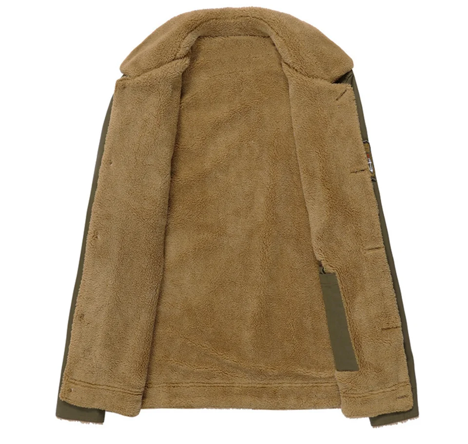 Men Jacket and Coat Trendy Warm Fleece Thick Warm Male fur collar Army Jacket Outwear Male acket Thicken Warm Winter Coats plus