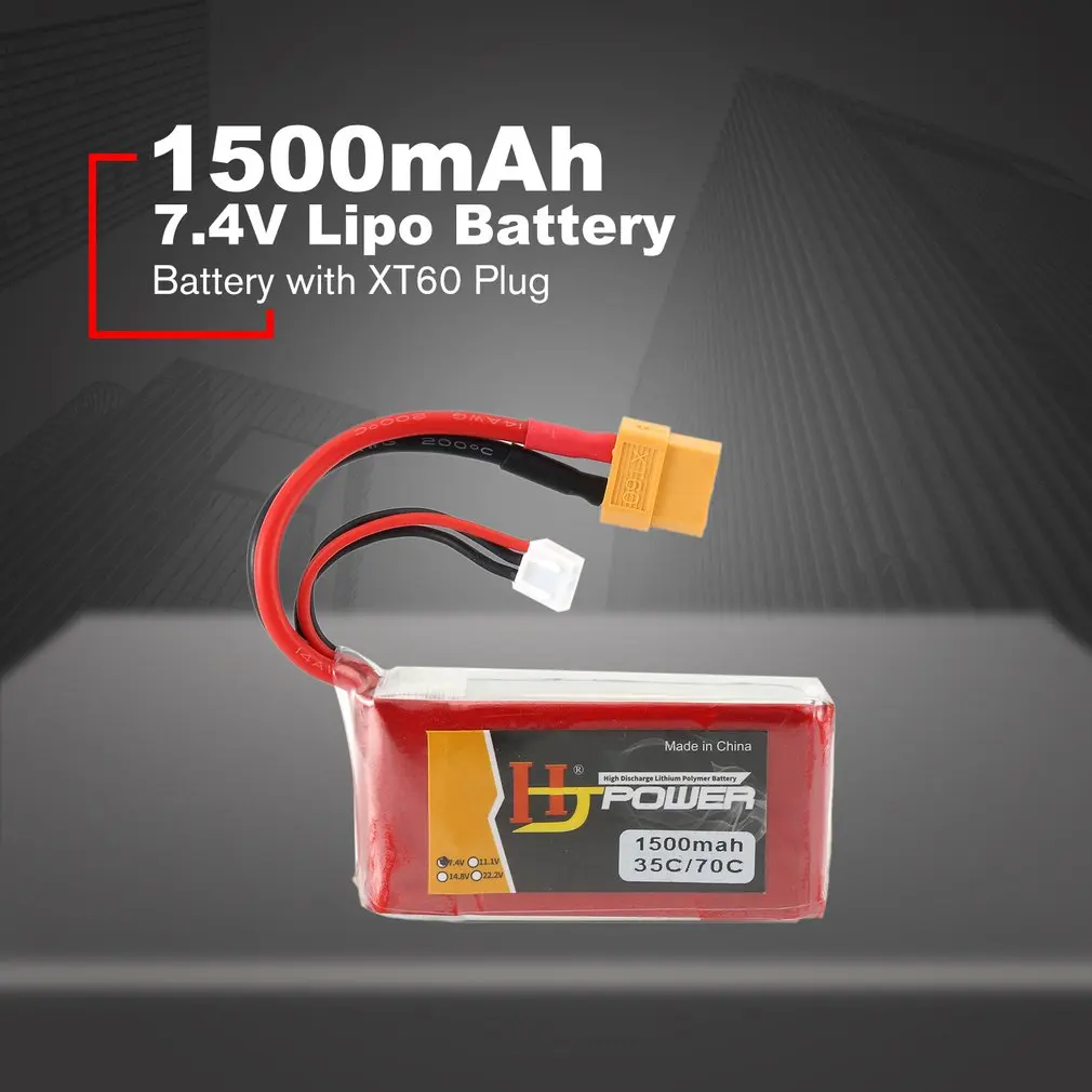 HJ 7,4 V 1500MAH 35C 2S Lipo батарея XT60 вилка перезаряжаемая для RC гоночный Дрон вертолет модель автомобиля лодки