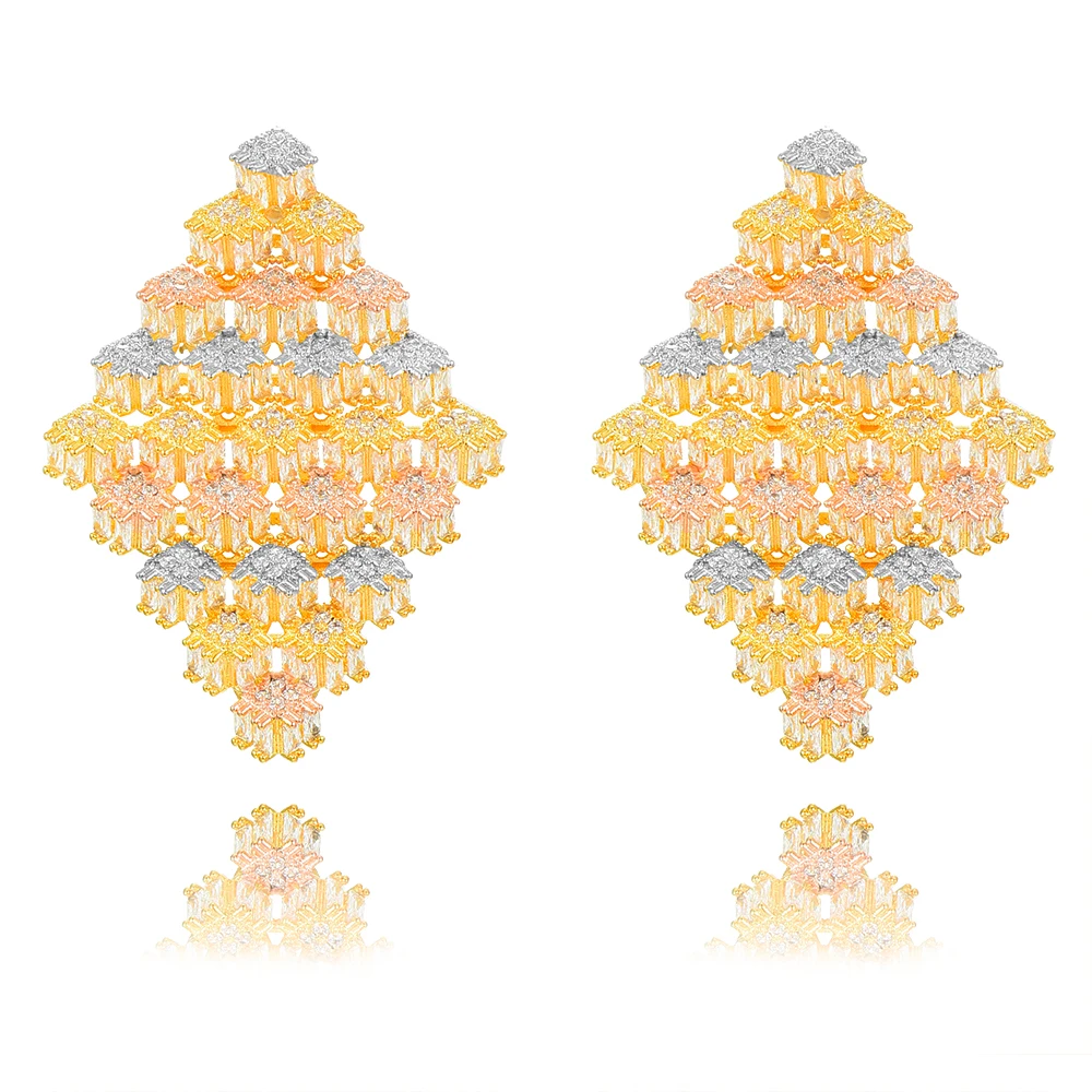 

GODKI Jimbora Bridal Wedding Top Shiny Charm Full CZ Drop Earrings for Party Show Earrings for Women Girl Daily Fashion Jewelry