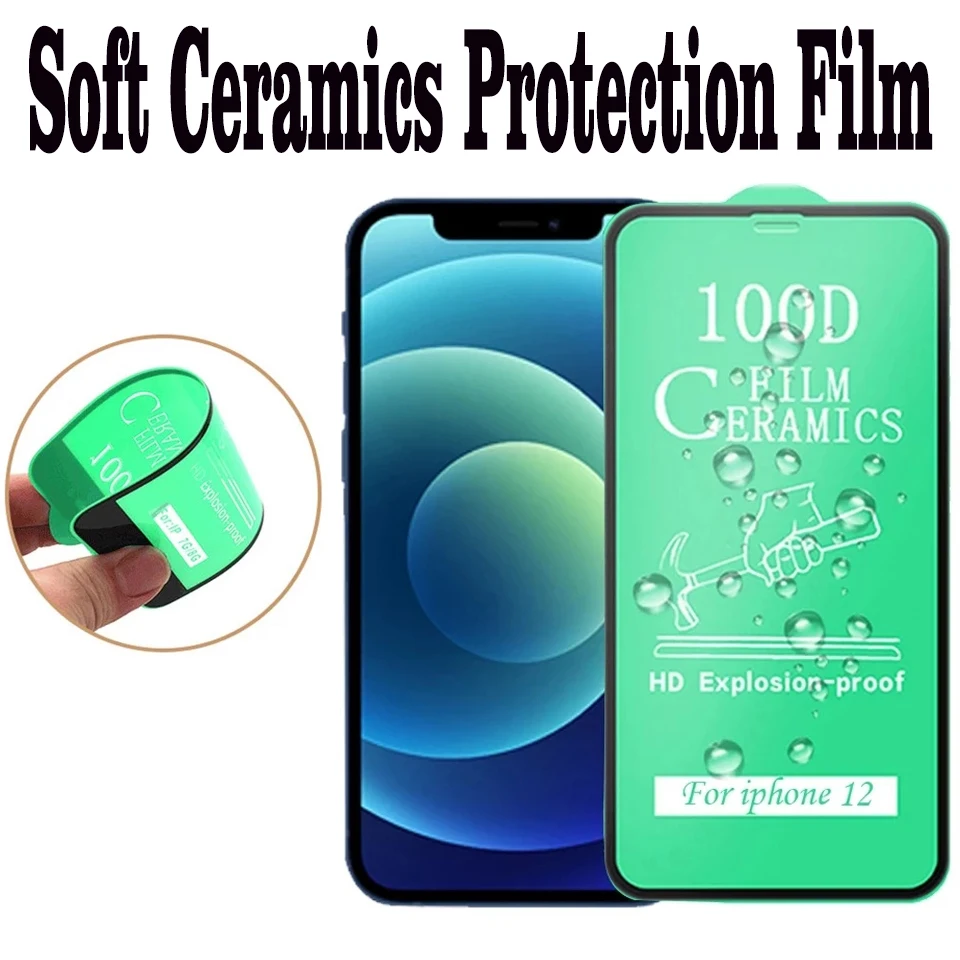 glass cover mobile 100Pcs/Lot Soft Ceramics Protection Film For IPhone 13 12 Pro Max 11 Pro XS Max X XR 6 7 8 Plus Screen Protector Tempered Glass phone screen cover